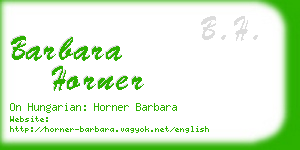 barbara horner business card